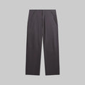 Dark charcoal technical hiking trousers with button waist and relaxed straight legs