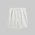Relaxed utility shorts in off-white with elastic waistband and drawstring tie