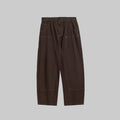 Washed cargo trousers with multiple pockets, wide leg, dark brown wash