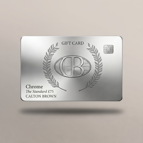CB digital gift card in Chrome with embossed CB monogram, laurel wreath, and chip icon.
