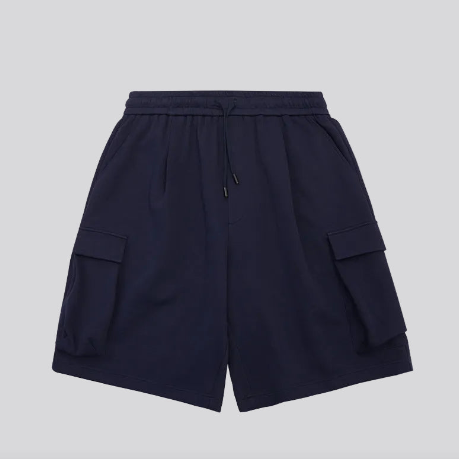 Midnight modular capacity cargo shorts with drawstring waist and side cargo pockets