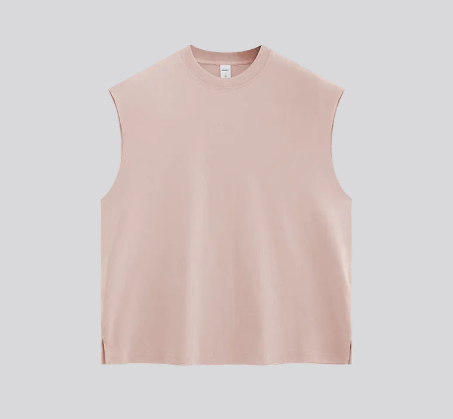 Heavyweight sleeveless crewneck tank top, dusty rose