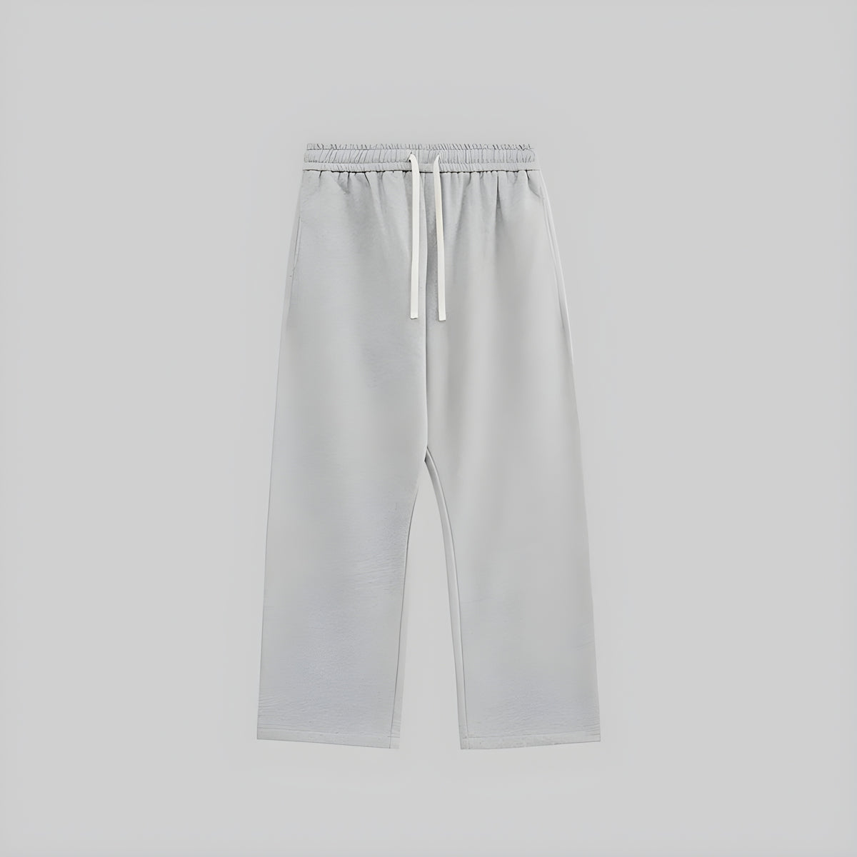 Ash heavyweight straight trousers with elastic waistband and adjustable drawstring