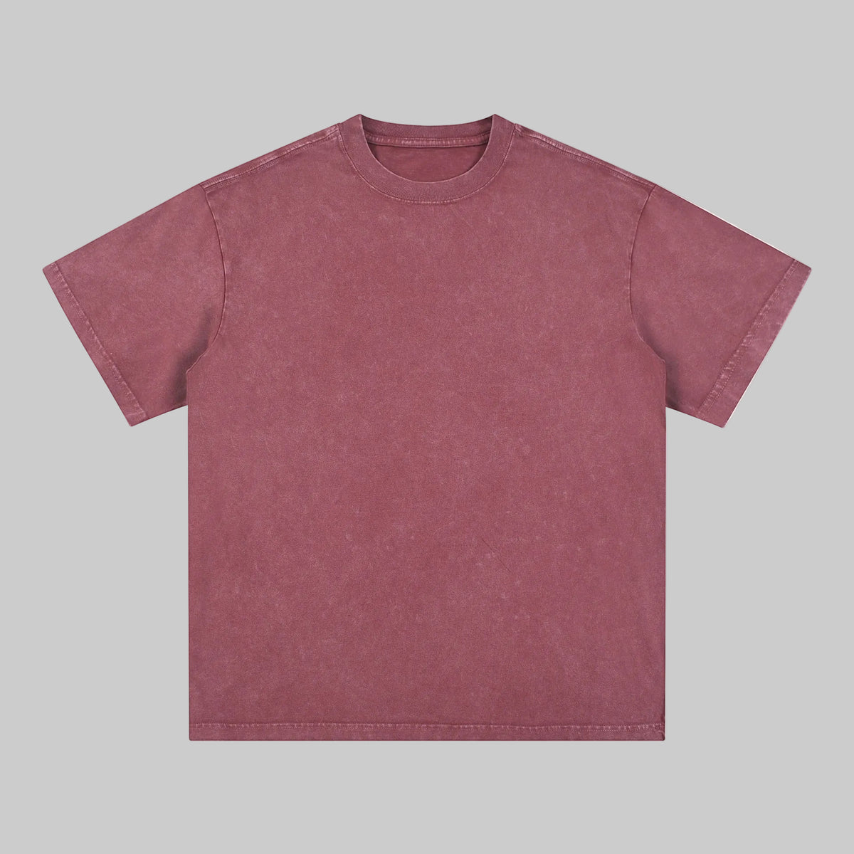 Distressed crew-neck short-sleeve tee in dusty rose