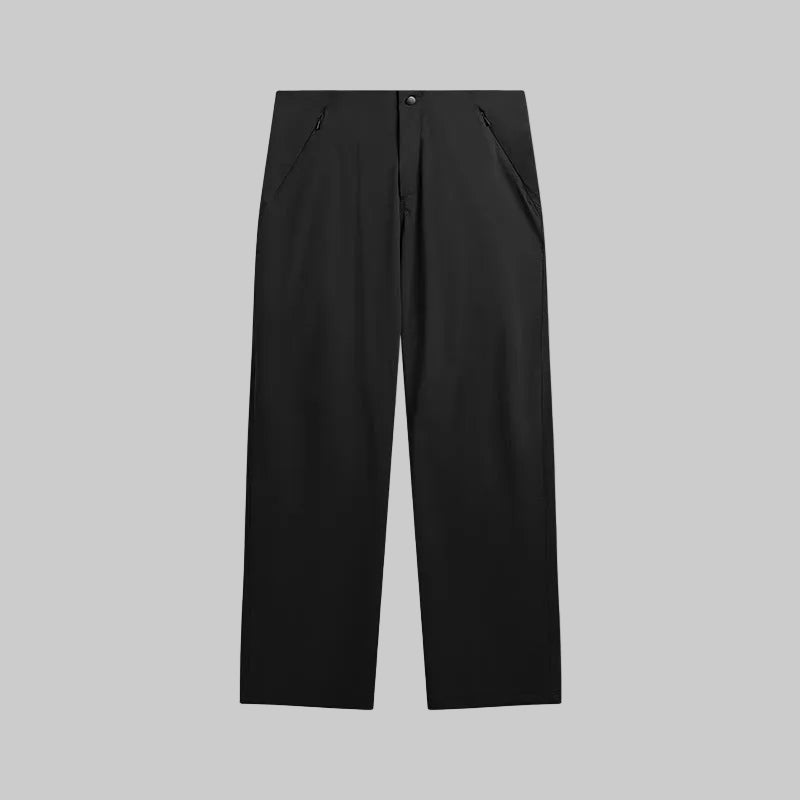 Obsidian technical hiking trousers with button waist and straight legs