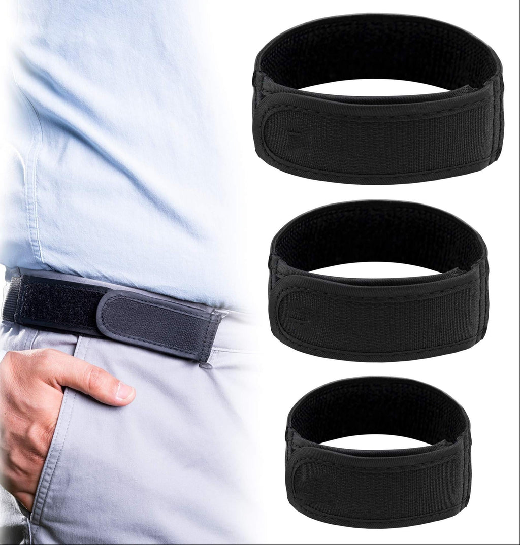 Black reversible webbing belt set with fabric strap and metal buckle