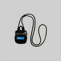 Black neck phone pouch with adjustable strap and zip-top front pocket