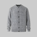 Ash textured merino cardigan with button-front and ribbed cuffs