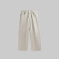 Wide-leg vintage jeans in pale ash, button fly, high-rise elastic waistband, wide relaxed legs